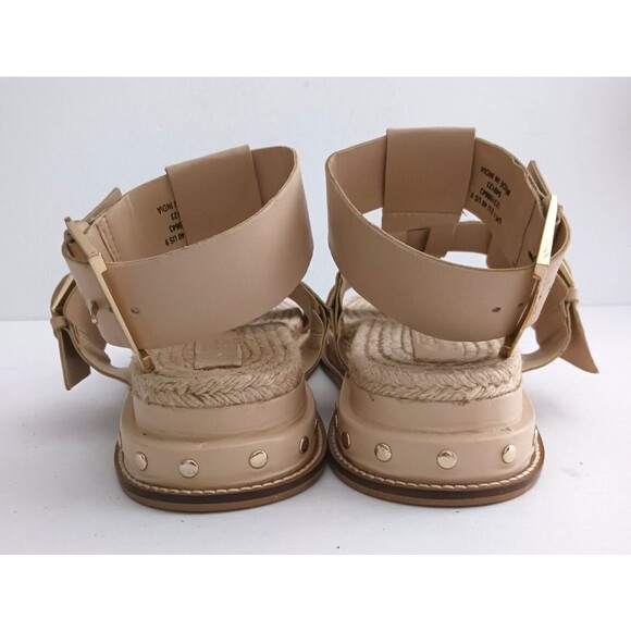 ASOS Designs Jukebox Beige Leather Gladiator Platform Chunky Big Buckle Sandal - Picture 9 of 14